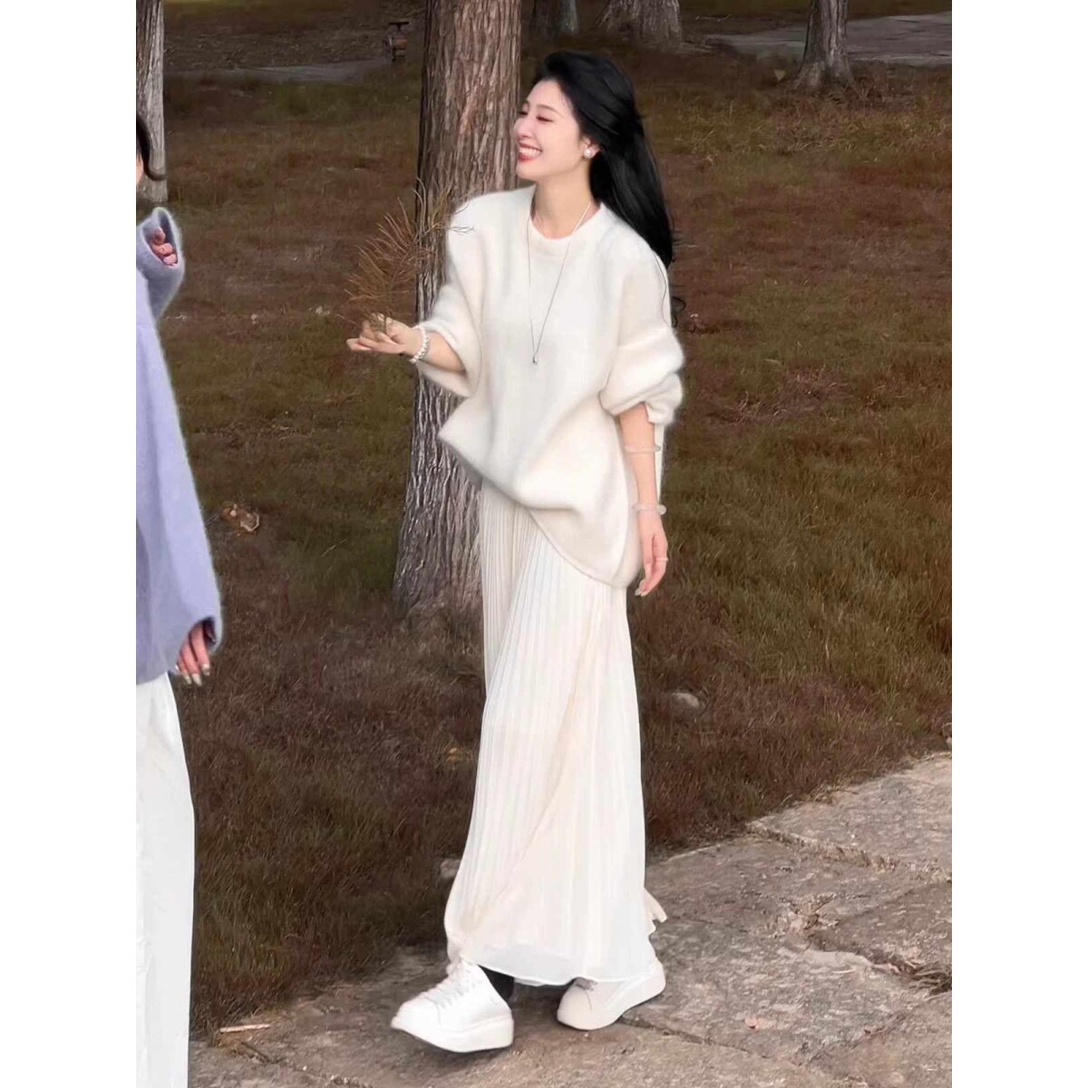 盐系减龄搭配一整套装女秋季新款绝美软糯针织上衣修身显瘦半身裙