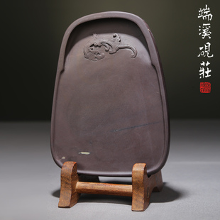 肇庆端砚坑仔岩手工雕刻龙瑞砚 小楷可研磨砚台端溪砚庄文房四宝