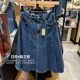 Levis李维斯正品 0000 百褶牛仔半身裙001VN 2025新款 女士深蓝时尚