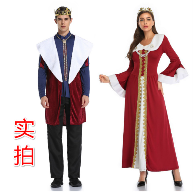 欧洲中世纪英国皇后情侣装演出服
