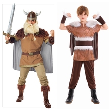大码维京人扮演 Viking cosplay亲子装男童部落维京战士套装成人