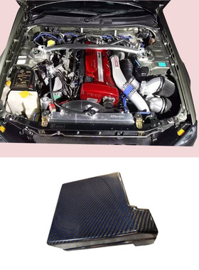 汽车加装尼桑R33碳纤维电瓶罩个性蓝色卡夫拉碳纤工厂直供