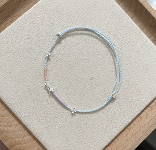 【蟾宫折桂】S925纯银桂花手绳可调节多色手编绳闺蜜礼物学生礼物