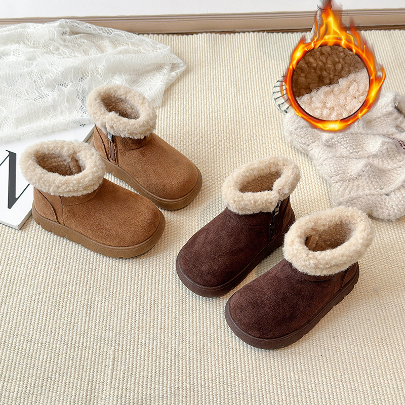 冬季羊羔毛儿童保暖雪地棉靴