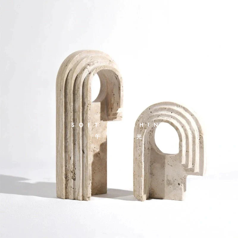 天然黄洞大理石书立档靠装饰摆件