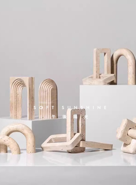 天然黄洞大理石立档书靠装饰摆件