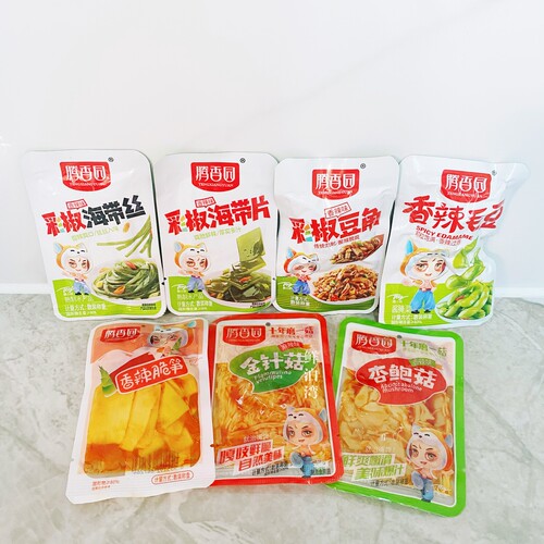 腾香园 彩椒海带丝海带片豆角香辣毛豆杏鲍菇金针菇脆笋即食下饭