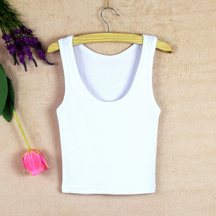 半截瑜伽冬纯棉打底吊带衫 短款 小内搭无袖 修身 港味 露脐背心女秋季