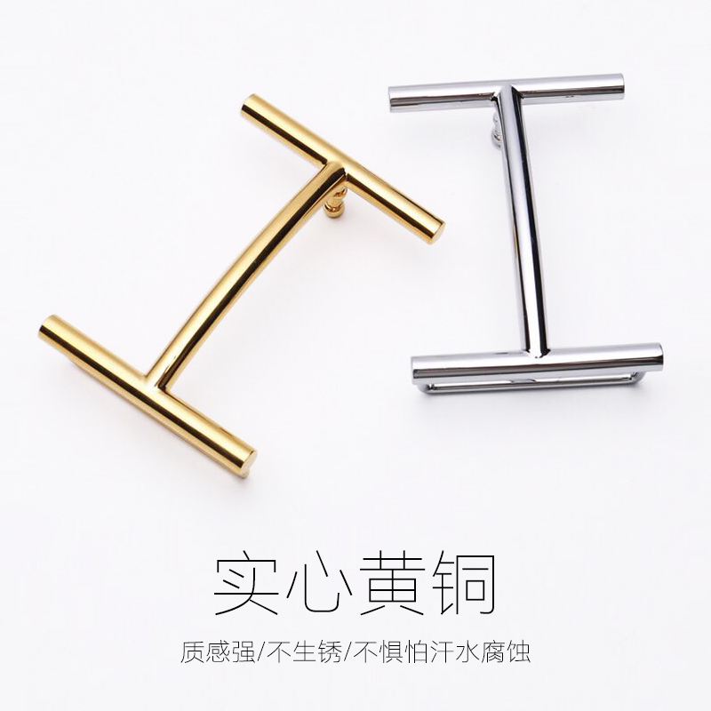 韩版h扣男士纯铜细条皮带扣头