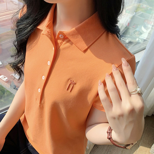 百搭时尚休闲刺绣POLO衫女