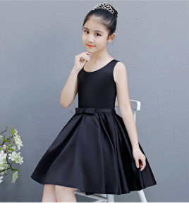 黑色儿童礼服公主裙蓬蓬群短款2020新款中大童生日钢琴演出服女童