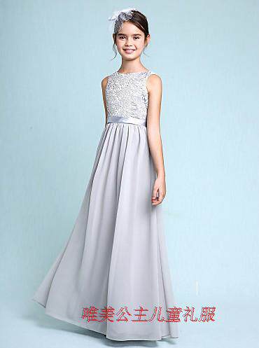 2020新款银灰色六一古筝儿童礼服