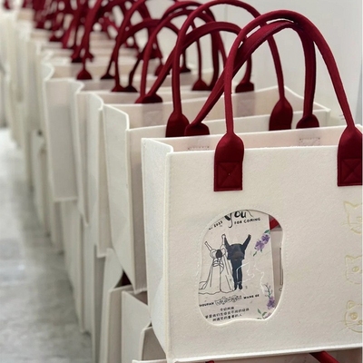 广西防城港毛毡袋生产厂家托特包手提袋开窗毛毡包环保帆布袋定制