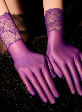 手部丝袜重口味情趣手套2025新款油亮丝滑蕾丝手套女飞机丝滑手套