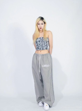 KIMMING 金大铭同款夏季超薄透气拼接休闲裤 街舞爵士 男女同款