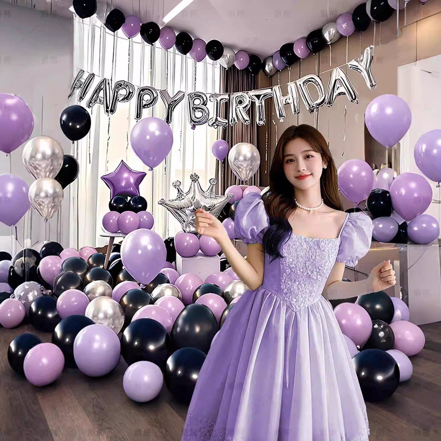 18岁成人礼生日装饰场景布置女孩气球快乐仪式感氛围感紫色背景墙,节庆用品/礼品,气球,淘宝优惠券,粉丝福利购,淘宝优惠卷