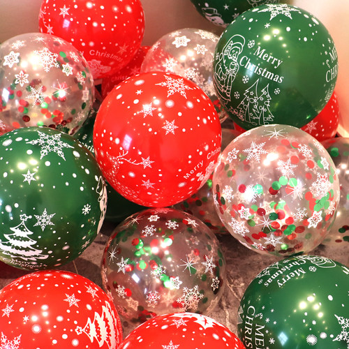 新款圣诞节气球装饰品雪花亮片