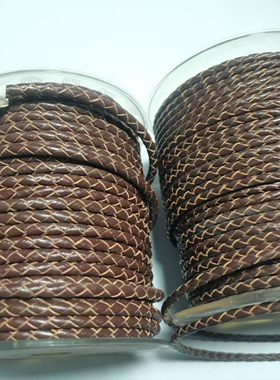 3/4mm1米编织进口牛皮绳手工DIY饰品串转运珠简约手链项链真皮绳