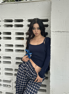 Maddy 夏天带胸垫吊带睡衣女春秋2025新款开衫长裤三件套装家居服