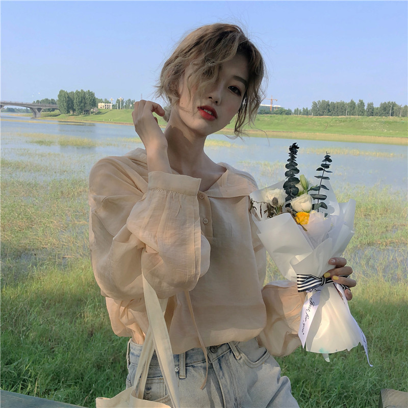 券后39.80元薄款雪纺衫长袖2019夏新款防晒衣