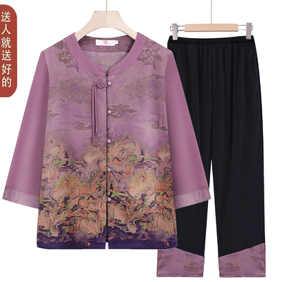 中式国风衬衫女妈妈装薄款小衫