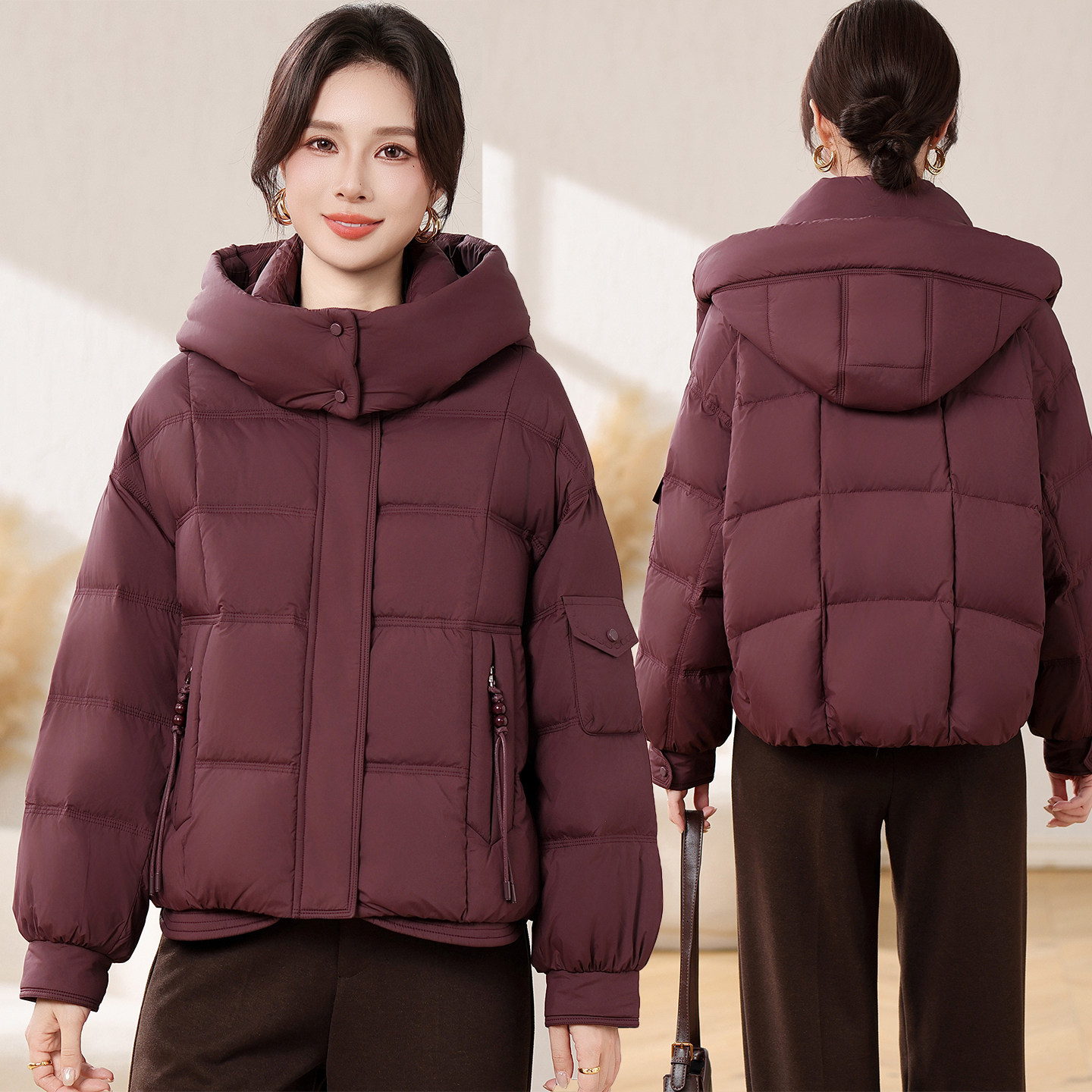缩温保暖！防跑绒加厚短款羽绒服