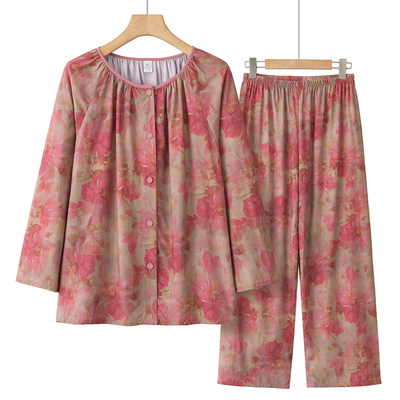 妈妈装宽松两件套家居服睡衣