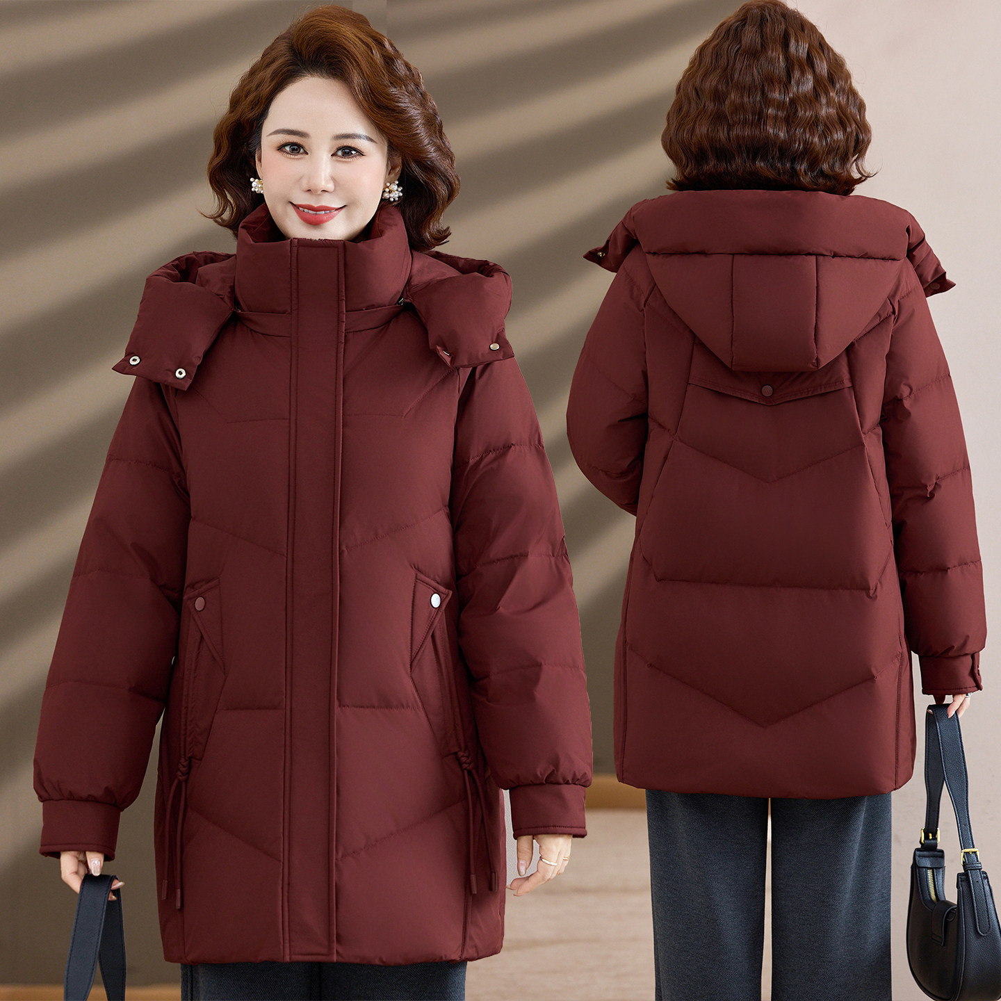 防跑绒！90白鸭绒老人冬季羽绒服