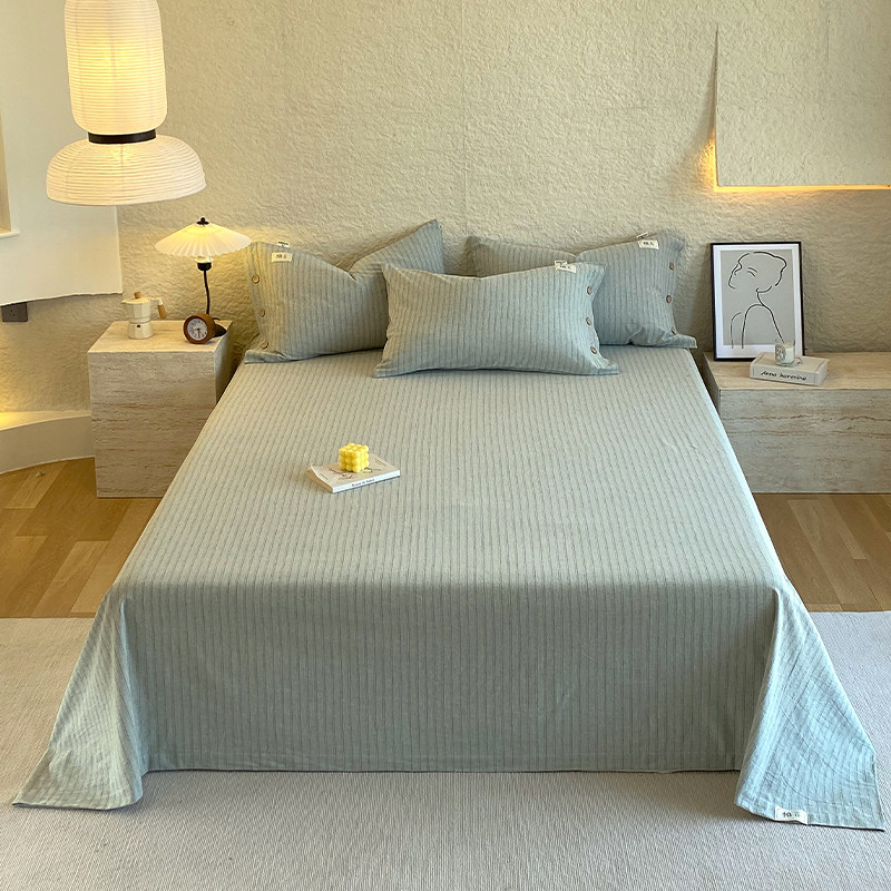 莫凡家纺全棉棉麻日式网红款水洗棉床单纯色四季纯棉床垫子被单,床上用品,床单,淘宝优惠券,粉丝福利购,淘宝优惠卷