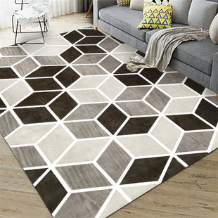 客厅地毯卧室茶几毯几何现代轻奢床边毯子大面积家用整铺地垫 新款