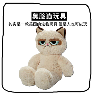 英国grumpycat不爽猫宠物发声布偶猫咪玩具毛绒公仔礼物 臭脸猫