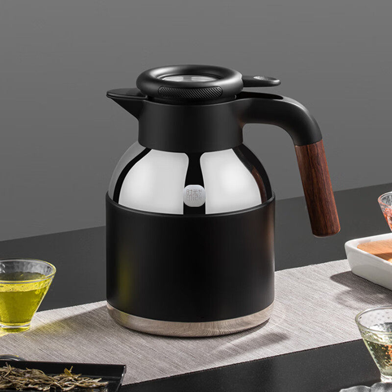 焖大师时光印记焖茶壶保温壶316不锈钢茶水分离机械温显 SG1800