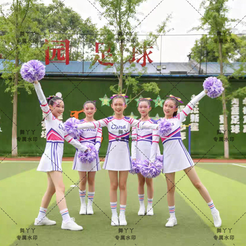 成人长袖啦啦操裙男女健美操体操竞技比赛演出服少儿篮球拉拉队服