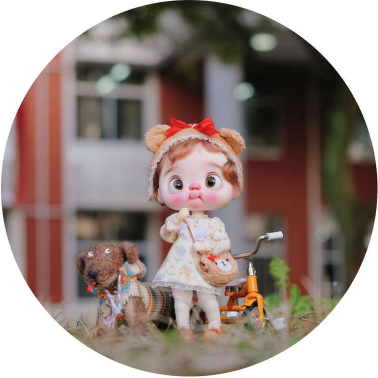 ob11娃衣gsc可穿碎花连衣裙熊熊包包套装熊耳朵娃衣