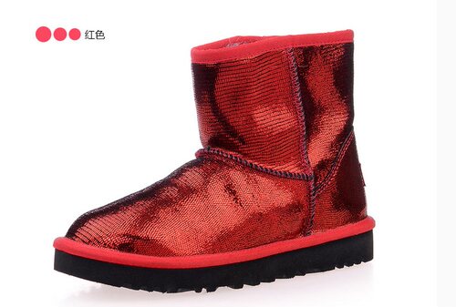hoz后街亮片布面短毛包邮雪地靴