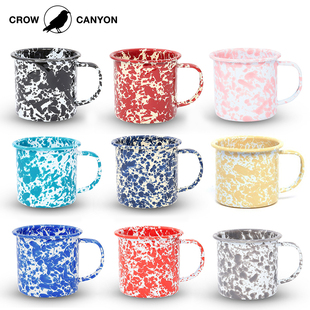 清仓处理 美国Crow Canyon Home搪瓷琺瑯马克杯茶杯牛奶泼墨
