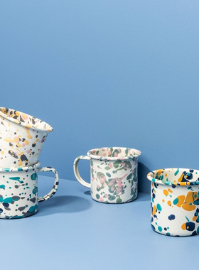 亏本清仓 美国Crow Canyon Home迷彩搪瓷马克杯茶杯牛奶情侣对杯