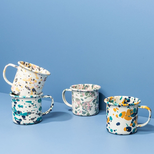 亏本清仓 美国Crow Canyon Home迷彩搪瓷马克杯茶杯牛奶情侣对杯