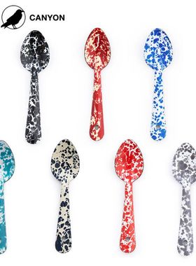 清仓处理 美国Crow Canyon Home搪瓷琺瑯复古勺子咖啡勺酸奶勺