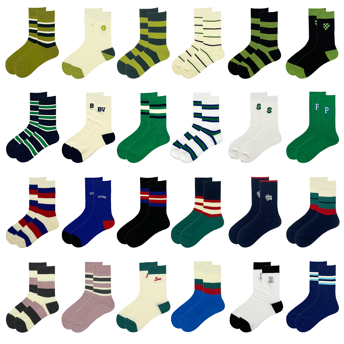 【双针抗起球】丫丫大小姐配运动鞋条纹ins潮中筒袜子女春夏纯棉