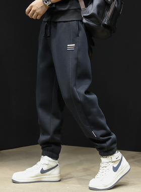 运动裤男秋季2025新款束脚卫裤男士休闲黑色哈伦裤子大码春秋男裤