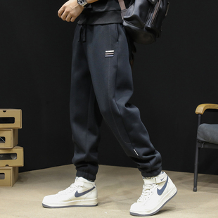 运动裤男秋季2025新款束脚卫裤男士休闲黑色哈伦裤子大码春秋男裤