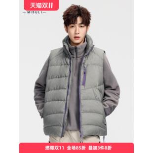 户外羽绒立领马甲男女宽松保暖防风多口袋外套百搭时尚休闲上衣服