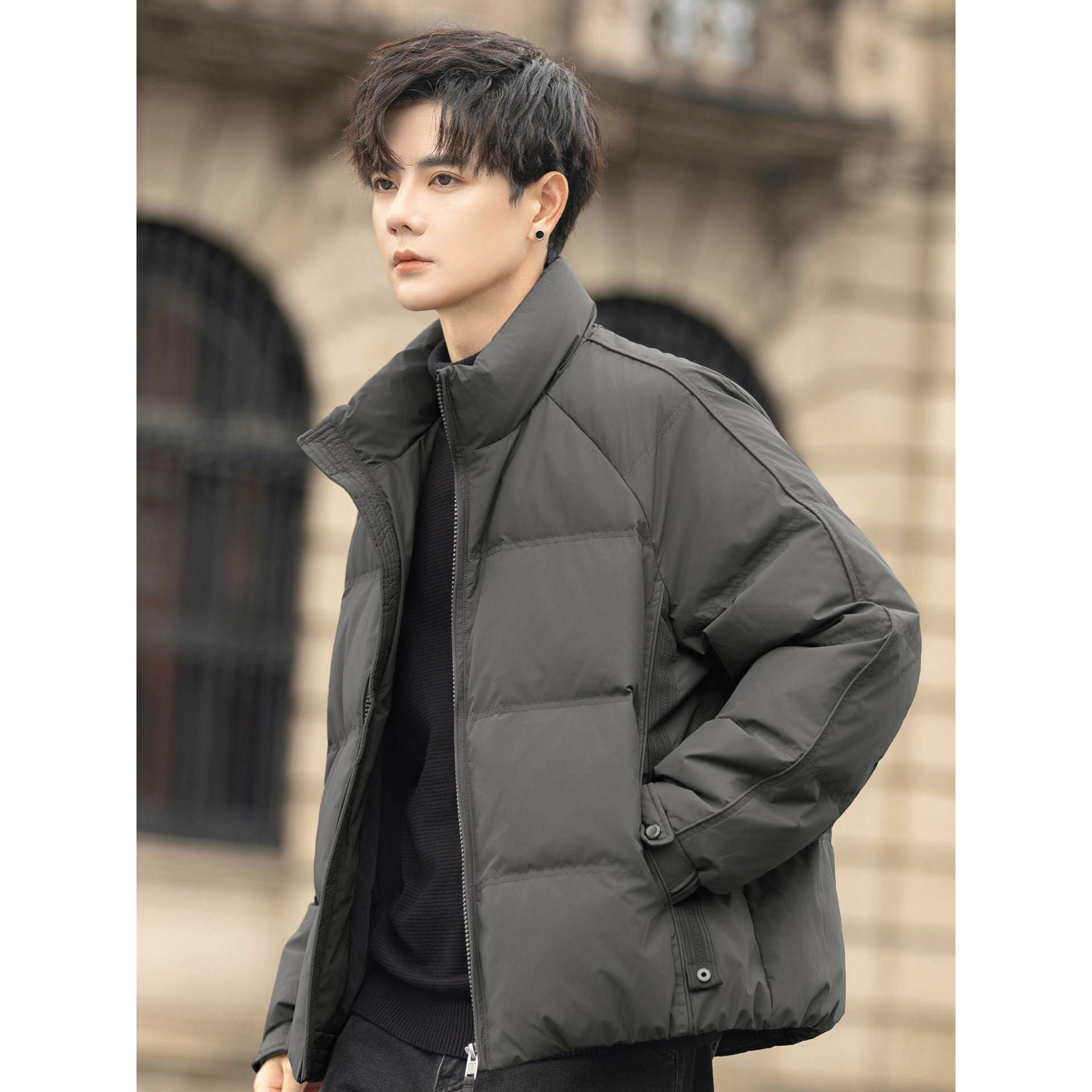 男士轻薄羽绒服25新款冬季加厚短款防寒保暖外套青少年排骨面包服