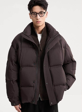 冬季柔软舒适90白鸭绒情侣羽绒服男士面包服冬季保暖加厚羽绒外套