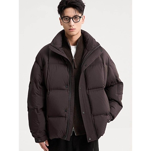 冬季柔软舒适90白鸭绒情侣羽绒服男士面包服冬季保暖加厚羽绒外套