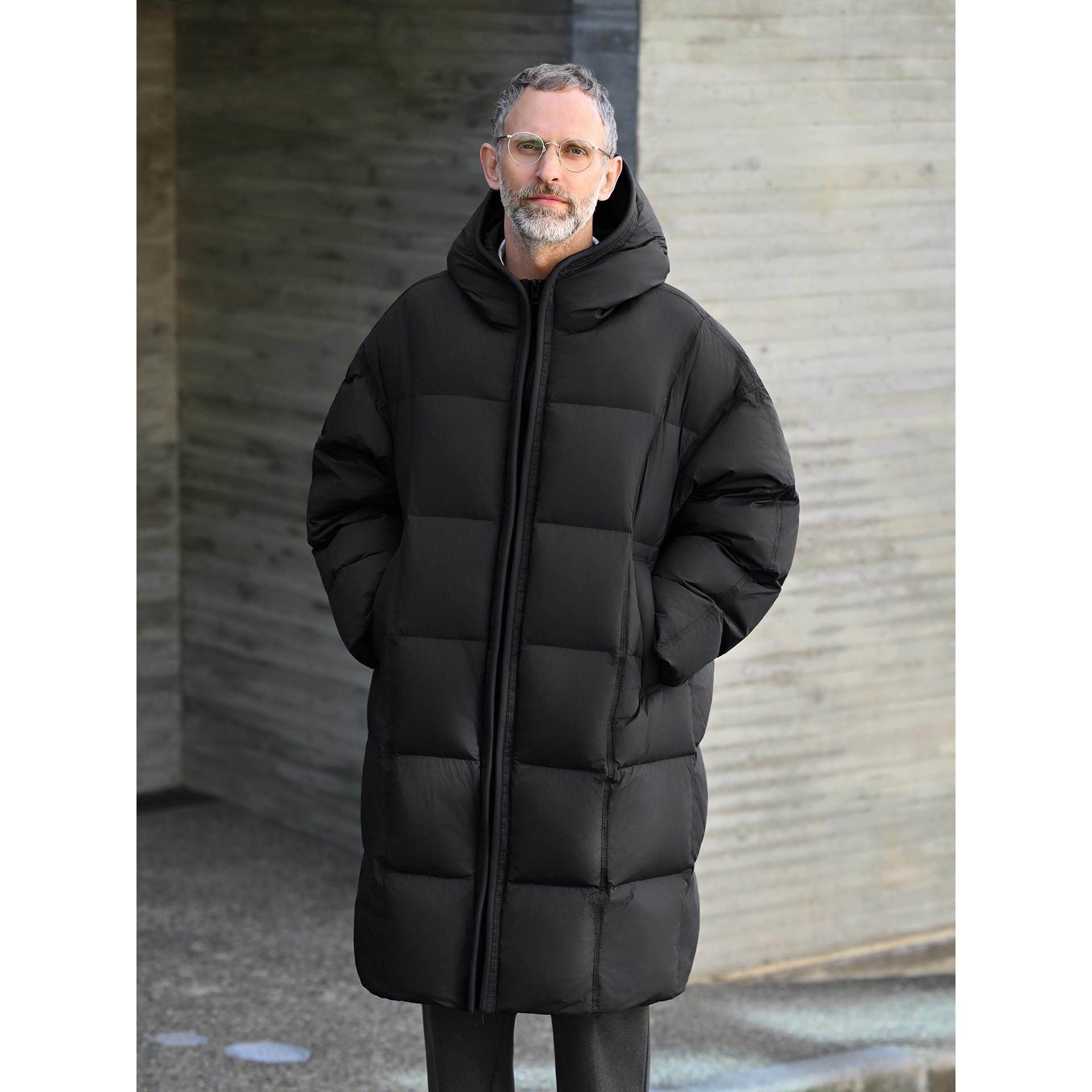 322g高充绒量羽绒服男士中长款2025冬季新款连帽宽松超厚保暖外套