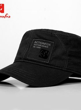 快乐狐狸帽子男中年户外鸭舌帽棉质休闲时尚平顶帽5511-5248个性