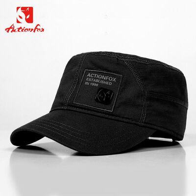 快乐狐狸帽子男中年户外鸭舌帽棉质休闲时尚平顶帽5511-5307个性