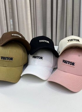 春秋新款女字母VISI刺绣硬顶破边棒球帽男休闲街头百搭潮牌鸭舌帽